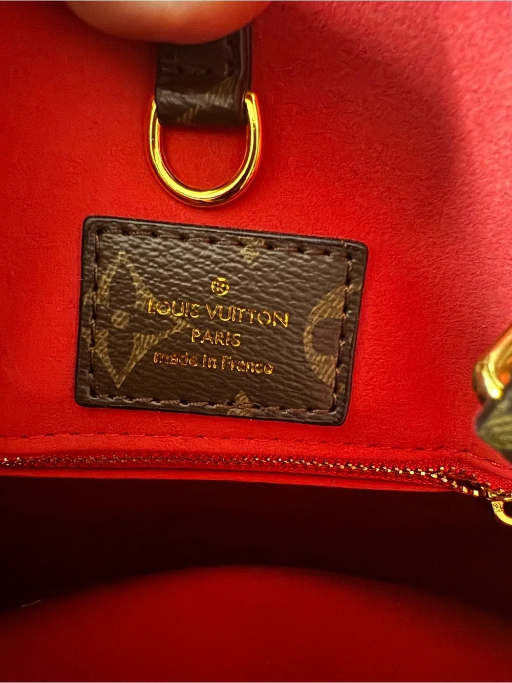 INSPIRED Medium Red Monogram Patent Tote